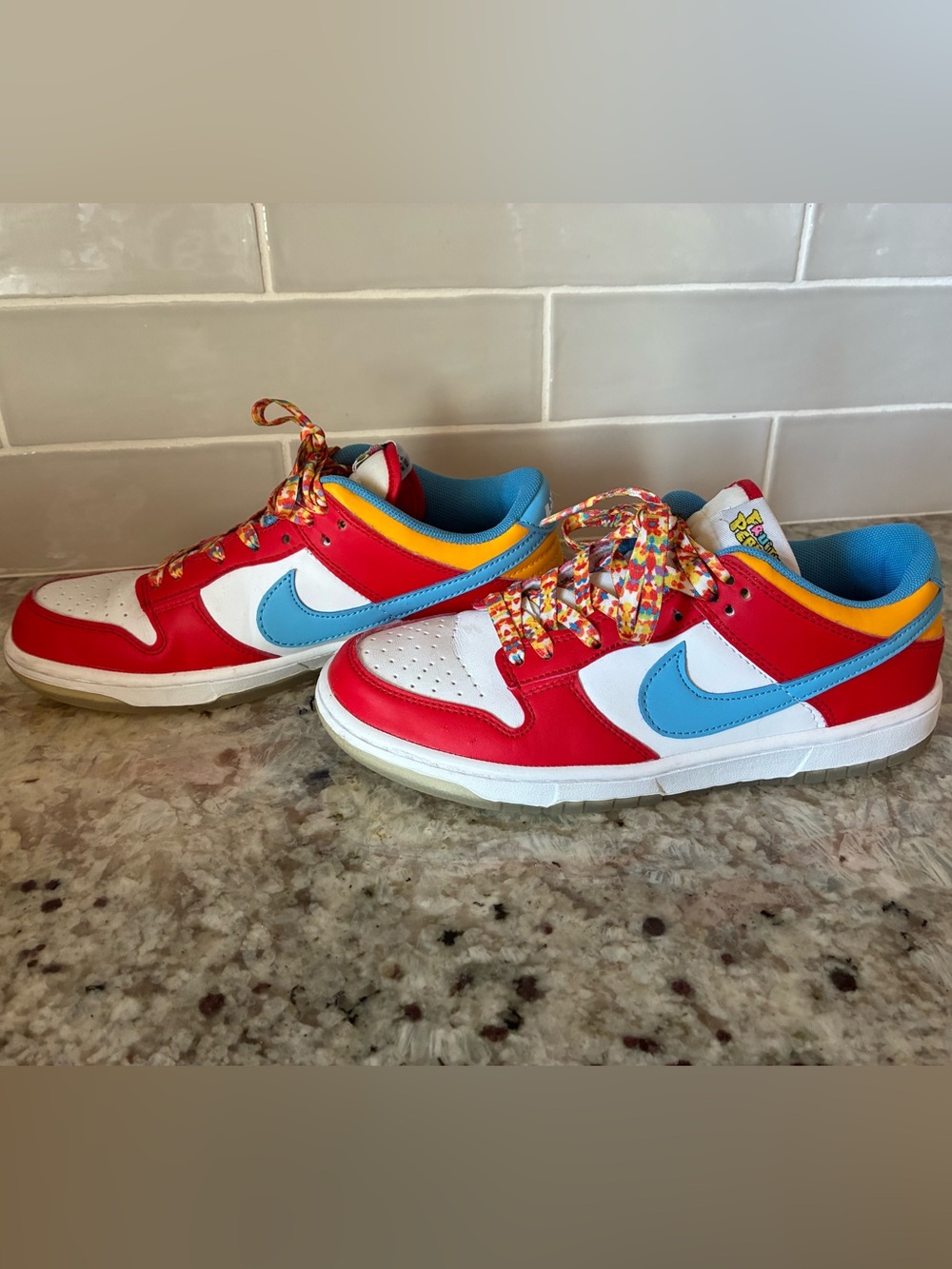 Low Dunk LeBron James Fruity Pebbles Nike Sneakers
